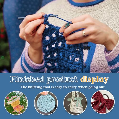 Yizzvb 34 Pcs Crochet Ring Adjustable Knitting Thimble Accessories - color: Color3