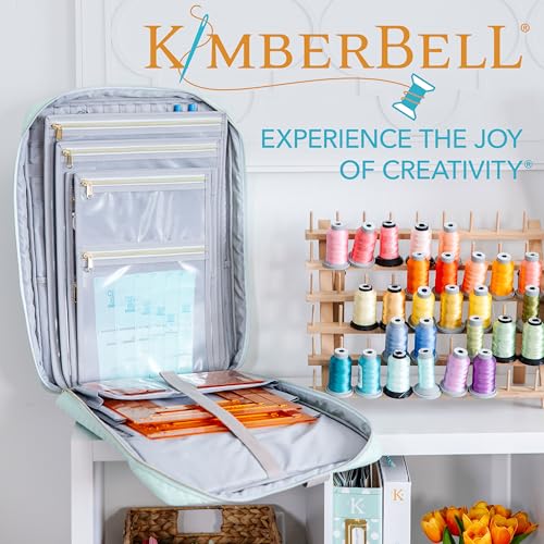 Kimberbell Tool Tote - Embroidery Bag for Quilting Supplies, Embroidery Organizer for Clear Blue Tiles, Orange Pop Rulers, and Sewing Supplies, Chic Craft Travel Bag, Craft Bag for Embroidery - size: Large Tool Tote