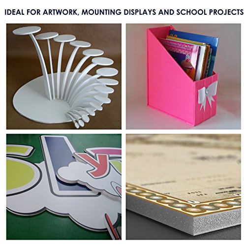 Foam Board 24 x 24 x 3/16"(5mm), Foam Core Board Sheets, White Poster Board - size: 24x24 in 12 Pack