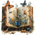 Stamped Cross Stitch Kits for Beginners Adults,Book and Wildflowers 14x14in - color: cross stitch-book