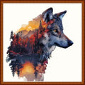 Funart Stamped Cross Stitch Kits for Beginners Full Range of Cross Stitching Preprinted Embroidery Kits for Adults, 11CT Embroidery Pattern Needlepoint Kits-Abstract Wolf 18x18 inch - color: ColorArt65
