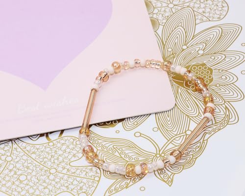 Mixed Craft Beads 1000Pcs/20g Glass Seed Tube Bead Bugle Bead 1.5-4.5mm Small Loose Spacer Beads for DIY Bracelets Necklace Earring Jewelry Making (Champagne) - color: Champagne