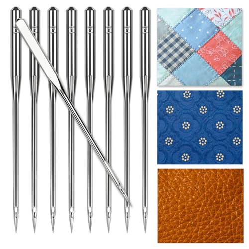 100 Pcs Universal Size 90/14 Sewing Machine Needles, Heavy Duty Sewing Machine Needles for Embroidery Leather Jeans, Compatible with Kind of Home Sewing Machine - style: 100pcs