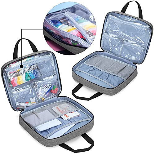 LoDrid Embroidery Kit, Embroidery Project Bag with Embroidery Kit, Gray - color: Gray