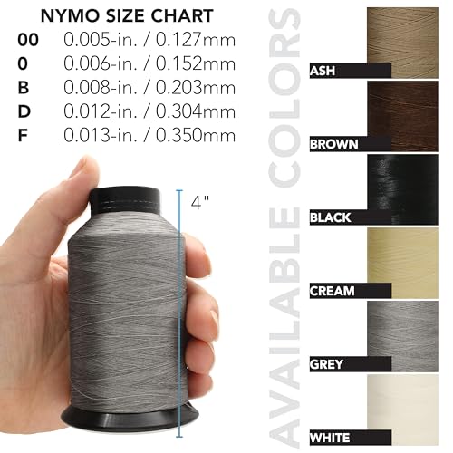 The Beadsmith Nymo Thread, Made of Nylon - color: Grey, size: Size D, 1584 Yards