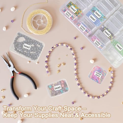 59 PCS Stackable Bead Organizer Box with Removable Cases, Labels & Handle - color: 59 Pcs Storage Box