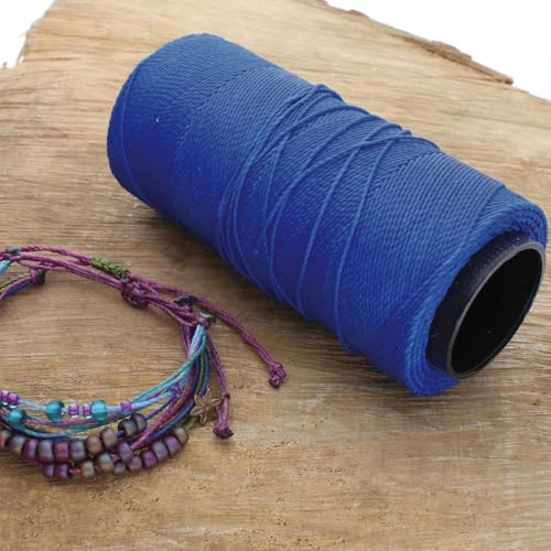 The Beadsmith Knot It Waxed Polyester Cord – Blue Color – 0.7mm Diameter – Light Wax, 144 Meters (472 Feet) Per Spool – Make Jewelry, Macrame, Friendship Bracelets and DIY Crafts - color: Blue
