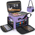 Knitting Bag, Crochet Bag Organizer, Yarn Storage Bag with Divider - color: Purple