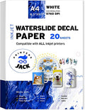 Printers Jack Water Slide Decal Paper Inkjet WHITE 20 Sheets A4 Size Premium Water-Slide Transfer Paper Printable Water Slide Decals for Tumblers, Mugs, Glasses DIY - color: Inkjet White, size: 20 Sheets 8.27 x 11.69 inches
