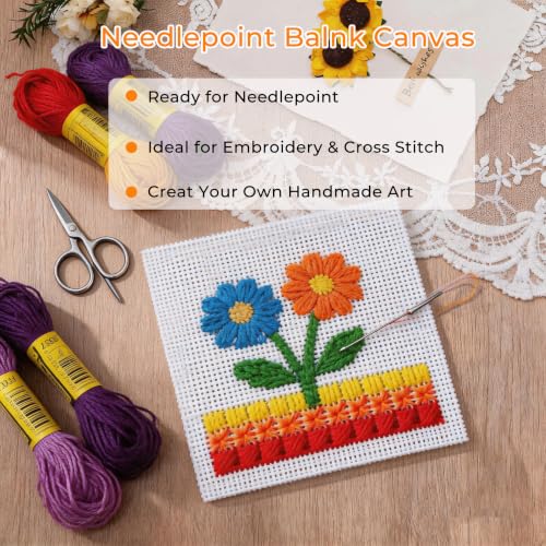Needlepoint Canvas,13-Mesh, Pure Cotton Embroidery Blank Cloth