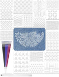 Gezan 20 Pcs Sashiko Stencils 8.3 x 5.9 Inch Plastic Sashiko Template Pattern Geometric Embroidery Stabilizers Drawing Line Template for Hand Quilting Sewing