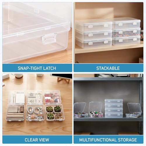 Jetec 6 Pieces Small Clear Plastic Storage Box, 5.9 x 5.9 x 1.5 Inch - size: 5.9 x 5.9 x 1.5 Inch