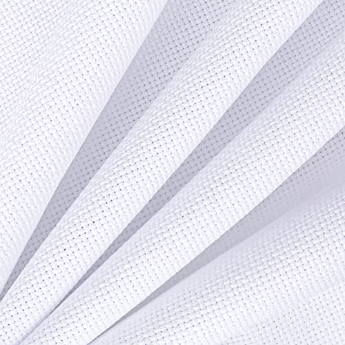 Caydo 60 by 39-Inch 14 Count Classic Reserve Aida Cloth White Cross Stitch Cloth Fabric Big Size - color: White, size: 14 Count