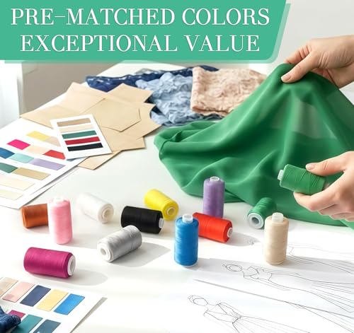 12 Colors Sewing Thread, 700 Yards Thread for Sewing - color: 12 Colors (12PCS )