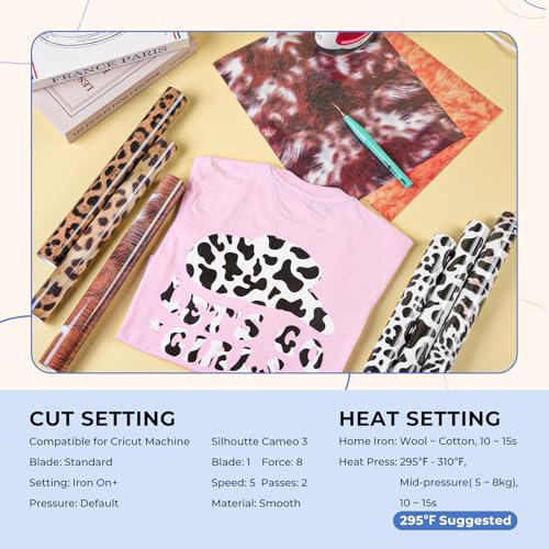 HTVRONT Leopard HTV Heat Transfer Vinyl - 11 Packs Cheetah Iron on Vinyl - color: Animal Print HTV