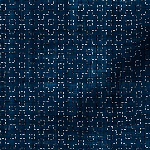 Spoonflower Fabric Sashiko Japanese Traditional on Petal Signature Cotton - size: Fat Quarter