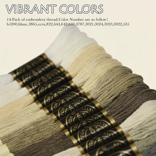 Embroidery Floss - Cross Stitch Threads - Friendship Bracelets Floss - Crafts Floss,14 Pack Gray Gradient - color: Gray Gradient