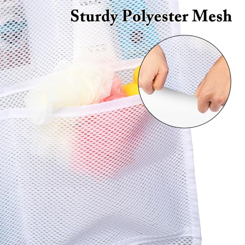 Fammart Mesh Shower Caddy Hanging, Quick-Drying Shower Organizer with 7 Pockets, Portable Bathroom Organizers and Storage for Shampoo, Soap, Loofah, Travel, and Cruise Essentials - color: Hanging Type, 2 Pack - White