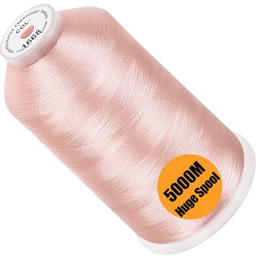 New brothread 5000M Huge Spool Embroidery Machine Thread - Flesh - color: Flesh-1668