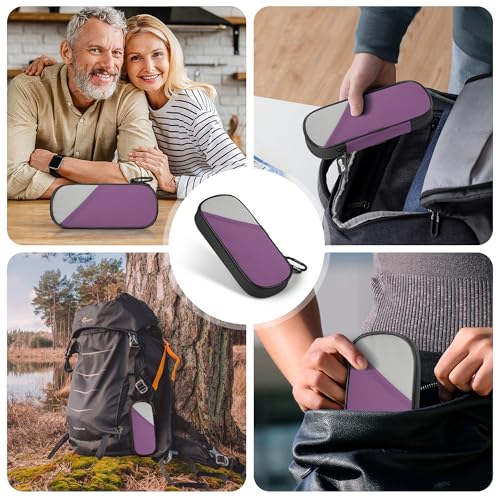 Gelozid Insulin Cooler Travel Case with 2 Reusable Ice Packs, Purple & Gray - color: Purple with Gray, size: Cooler Case
