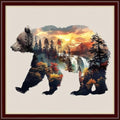 Findvoor Counted Cross Stitch Kits for Adults Full Range of Cross Stitching Embroidery Unprinted Pattern for Beginners, 11CT Needlepoint Cross-Stitch Patterns Embroidery Kits-Abstract Bear 18×18 inch - color: ColourSet01