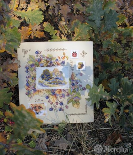 Merejka Counted Cross Stitch kit Autumn Sampler 30x32cm