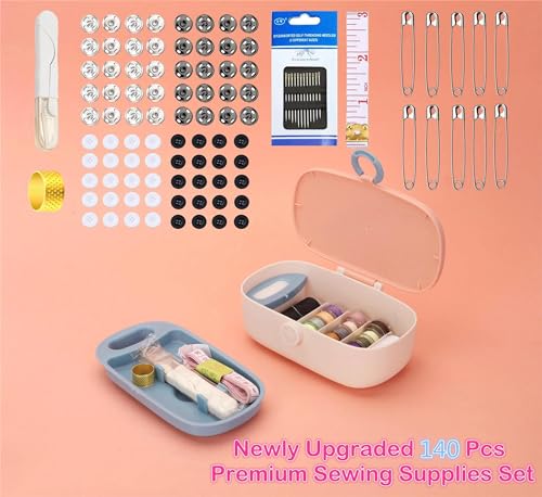 FKOG Sewing Project Kit, 135 Pcs Family Sewing Supplies Repair Kit Traveler Sewing Kit Sewing Thread Accessories DIY Sewing Supplies Organizer (Green) (Cyan Green Sewing kit) - style: Cyan green sewing kit