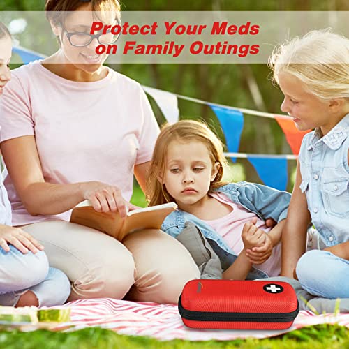 MEDMAX Epipen Medical Carrying Case Hard Shell EVA Travel Organizer Bag - color: Red