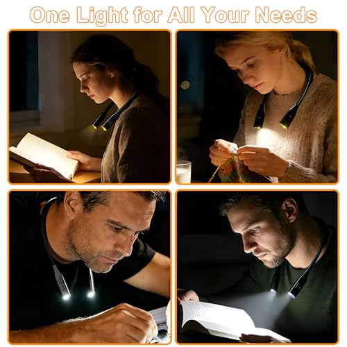 Neck Reading Light, Lightweight Rechargeable Book Light - style: Gently