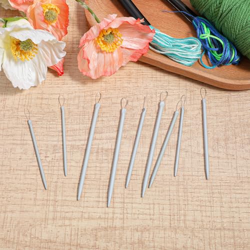 9 PCS Wool Yarn Needles, Darning Needle Nylon Thread Rope Threader Large Eye Tapestry Needle for Weave Hand Weaving Sweater Tools Accessories for Sewing Knitting Crochet Yarn Embroidery