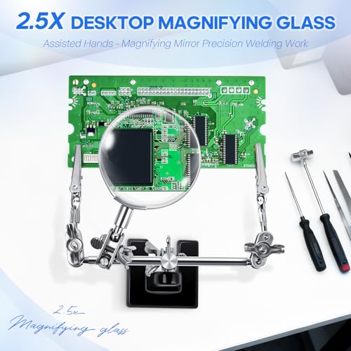 LXIANGN 2.5X Magnifying Helping Hands Soldering Station - color: Black-2
