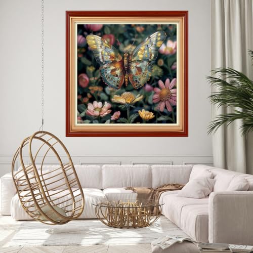 Findvoor Counted Cross Stitch Kits for Adults Full Range of Cross Stitching Embroidery Unprinted Pattern for Beginners, 11CT Needlepoint Cross-Stitch Patterns Embroidery Kits-Flowers 18×18 inch - color: ColourSet15