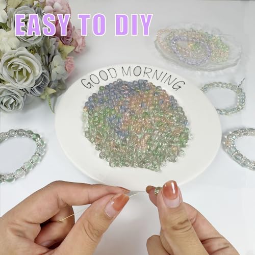 8mm Hand-Drawn Glass Beads Bulk 200pcs Blue Purple Round - color: Blue&Purple 8mm