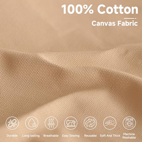 Simple&Opulence 100% Cotton Canvas Fabric 10oz. 59 Inch by The Yard, Nature Duck Fabric Textile Medium Weight for Painting, Sewing, Crafts, Embroidery, Bag, Handmade Home Decor(1 Yard, Apricot) - color: Apricot, size: 1 Yard