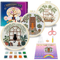 Huacan Embroidery Kit for Adults Beginners with 3 Hoops & Gift Box - color: Pet