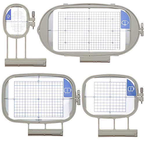 New brothread Embroidery Machine Hoop 4 in 1 Set - SA437+SA438+SA439+SA441 - size: 4-in-1 Set (1"x2.5", 4"x4", 5"x7", 6.25"x10.25")