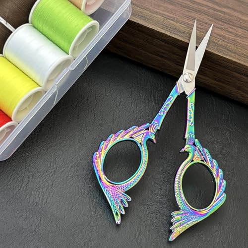 Embroidery Sewing Scissors, Small Sharp Shears - color: Rainbow
