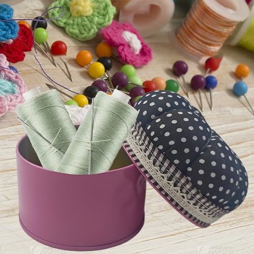 pson Pumpkin Shaped Pin Cushion with Storage Box, Cute Sewing Needle Holder for Quilting, DIY Crafts, Needlework, Sewing(Black with Spotted) - color: Black