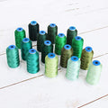 ThreadArt Poly Embroidery Thread Set, 1000M, 16 Cone Green Color Builder - color: GREEN COLOR BUILDER