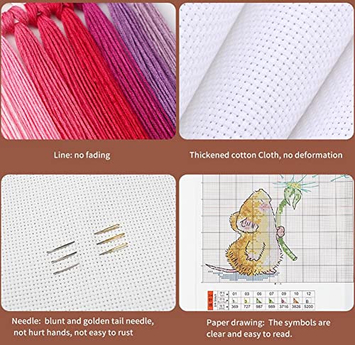 CaptainCrafts New Cross Stitch Kits Embroidery Kit Full Range Pre-Printed and Counted Fabrics Kits for Adults Beginners Home Decor (White Cloth Unpreprint 14CT, Pineapple Flowers) - color: Pineapple flowers, size: Unpreprint 14CT