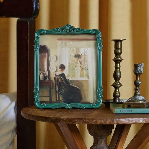 Vintage Picure Frames 8x10 Antique Victorian Green Frame Wall Decor - color: Distressed Green, size: 8x10