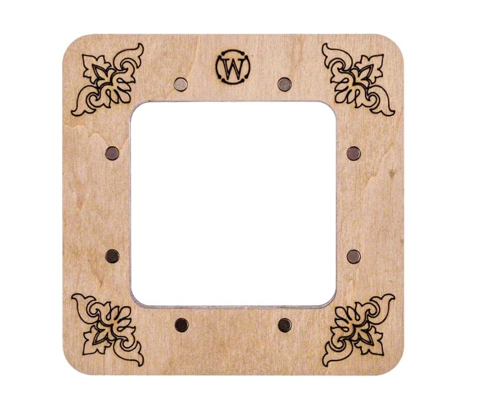 Small Hoop with Magnetic Holders from Plywood for Embroidery and Cross Stitching, MP-007 Size(2.6x2.6 in) (Dark) - color: Dark