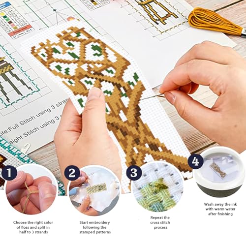 ORIGACH 6 Set Tree of Life Cross Stitch Bookmark Kit for Beginner - style: Tree of Life