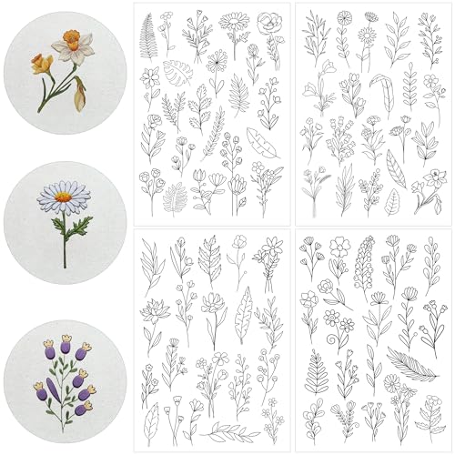 Leaf Embroidery Patterns, Water Soluble Stick and Stitch Paper - style: Leaf140