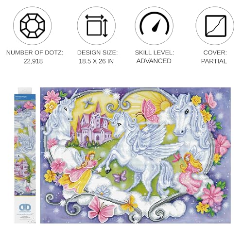DIAMOND DOTZ Princess Magic Unicorn Diamond Painting for Adults with Gems