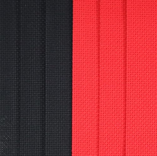 KCS 6 pc of 12" x 18"(30cmx45cm) 14CT Counted Cotton Aida Cloth Cross Stitch Fabric (Red+Black) - color: Red+black