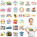 Whaline 30 Sheets Summer Iron On Transfers Patches Summertime Vinyl Heat Transfers Patches Decals Watermelon Ice Cream Beach Summer Fashion Heat Transfer Stickers for Clothing Fabric DIY Craft Decor - style: Summer