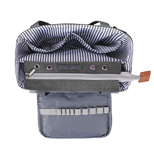 Luxja Crochet Yarn Storage Tote Bag, Gray - color: Gray