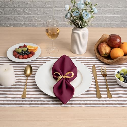 Blue Needles Solid Cloth Napkins 100% Cotton Set of 6-18 x 18 Inches - color: Burgundy, size: 18" x 18" (Set of 6)