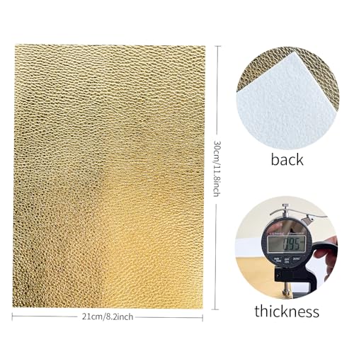 8 Pcs Metallic Lichi Texture Faux Leather Sheets, 8.3" x 11.8" Embossed Pattern PU Leather for DIY Earrings Keychains Pouches - color: Lychee